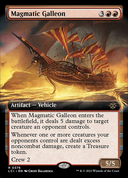 拡張アート】【Foil】【EN】マグマ用ガレオン船/Magmatic Galleon [LCI