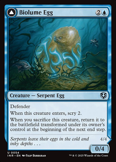 【Foil】【EN】生物光の卵 // 生物光の海蛇/Biolume Egg // Biolume Serpent [INR] 青U No.54