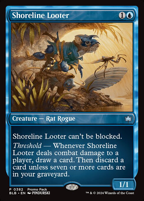 【Foil】【EN】川岸の物あさり/Shoreline Looter [BLB] 青U No.382