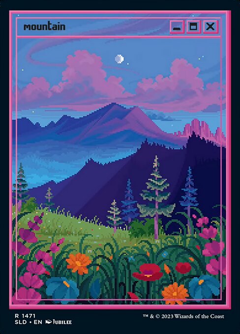 【フルアート】【Foil】【EN】山/Mountain [SLD] 無R No.1471