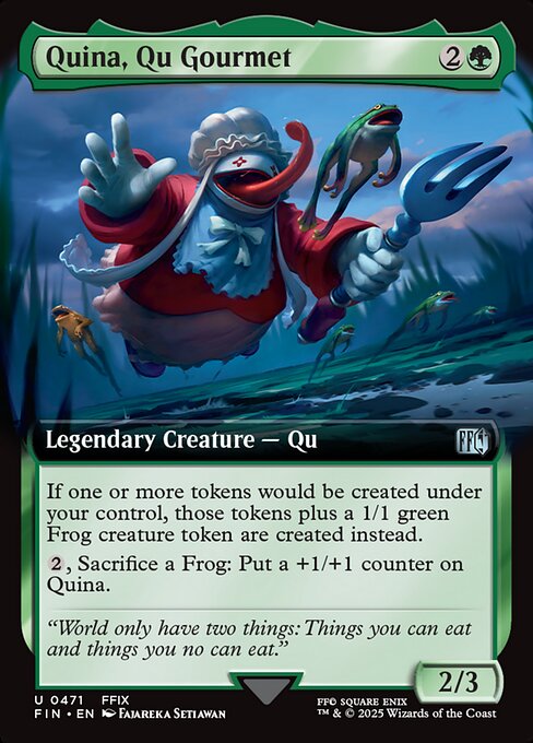 【拡張アート】【Foil】【EN】グルメなク族、クイナ/Quina, Qu Gourmet [FIN] 緑U No.471