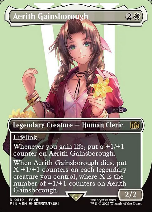 【ボーダレス】【サージFoil】【EN】エアリス・ゲインズブール/Aerith Gainsborough [FIN] 白R No.519