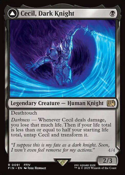 【Foil】【EN】暗黒騎士、セシル // 覚醒のパラディン、セシル/Cecil, Dark Knight // Cecil, Redeemed Paladin [FIN] 黒R No.91