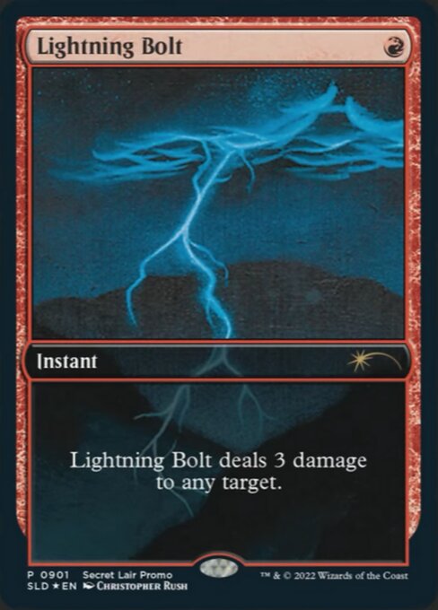 【フルアート】【Foil】【EN】稲妻/Lightning Bolt [SLD] 赤R No.901