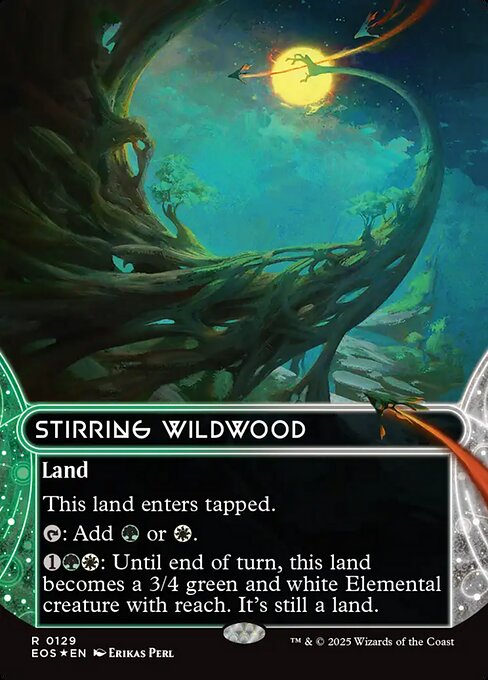 【ボーダレス】【ギャラクシーFoil】【EN】活発な野生林/Stirring Wildwood [EOS] 土地R No.129