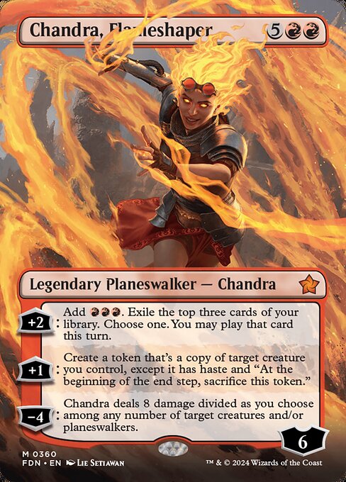 【ボーダレス】【Foil】【EN】整炎師、チャンドラ/Chandra, Flameshaper [FDN] 赤M No.360