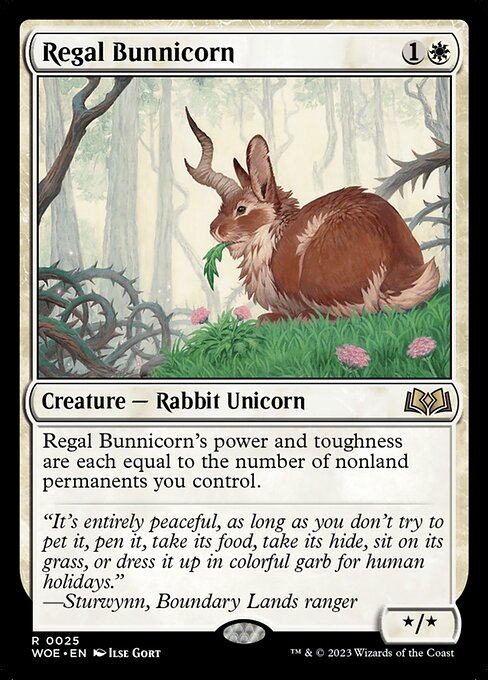【Foil】【EN】威厳あるバニコーン/Regal Bunnicorn [WOE] 白R No.25