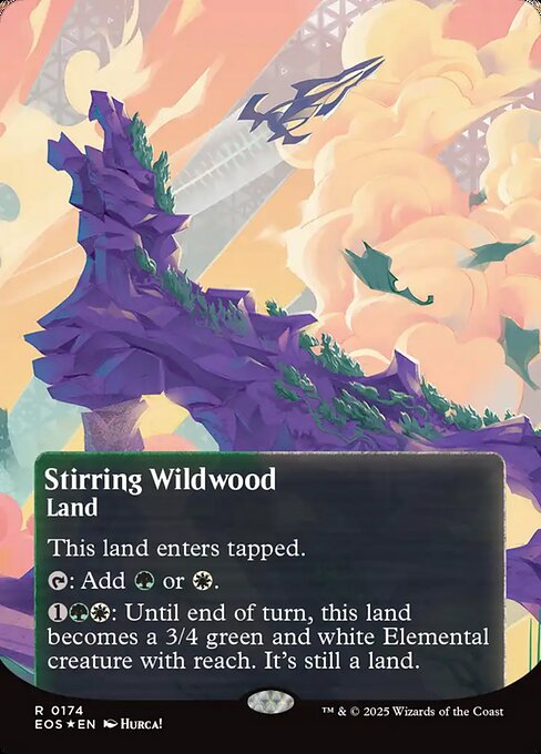 【ボーダレス】【ギャラクシーFoil】【EN】活発な野生林/Stirring Wildwood [EOS] 土地R No.174