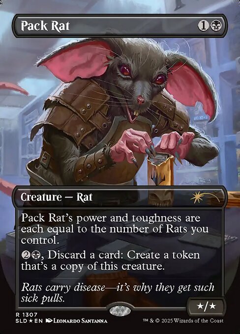 【ボーダレス】【Foil】【EN】群れネズミ/Pack Rat [SLD] 黒R No.1307