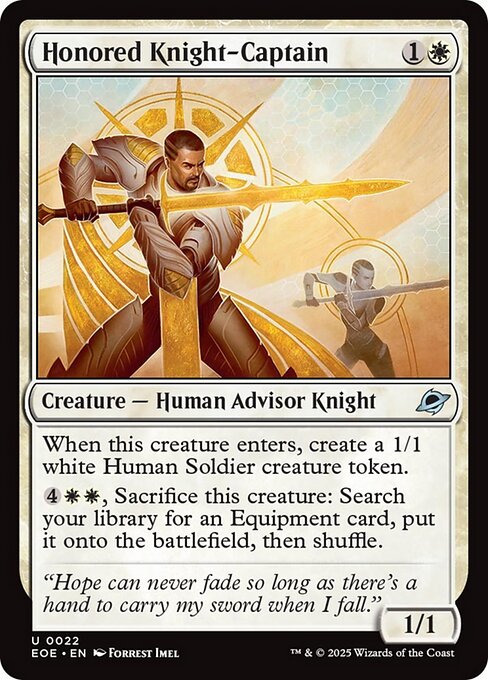 【Foil】【EN】栄誉ある騎士長/Honored Knight-Captain [EOE] 白U No.22