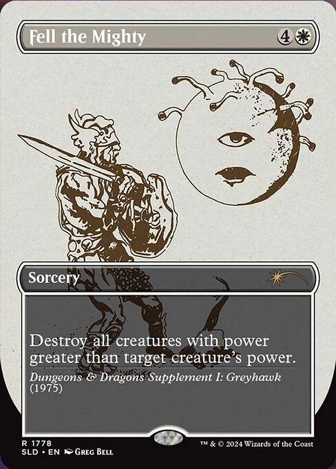 【フルアート】【Foil】【EN】強者破り/Fell the Mighty [SLD] 白R No.1778