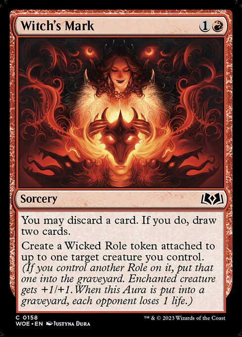 【Foil】【EN】魔女の印/Witch's Mark [WOE] 赤C No.158