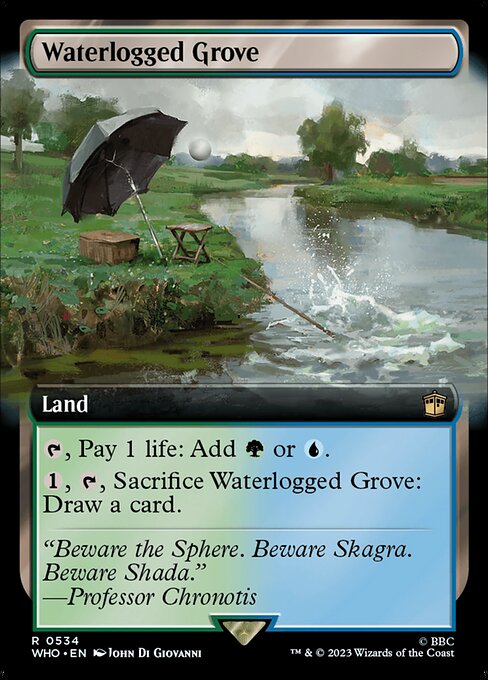 【拡張アート】【Foil】【EN】冠水樹林帯/Waterlogged Grove [WHO] 無R No.534