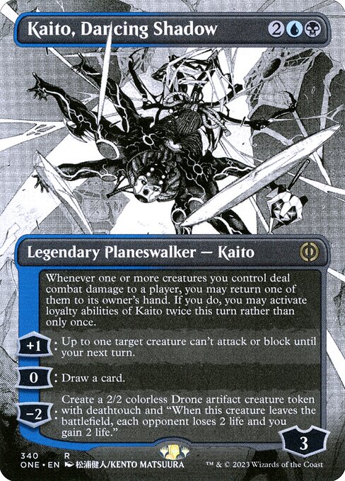 【ショーケース】【ボーダレス】【Foil】【EN】踊る影、魁渡/Kaito, Dancing Shadow [ONE] 金R No.340