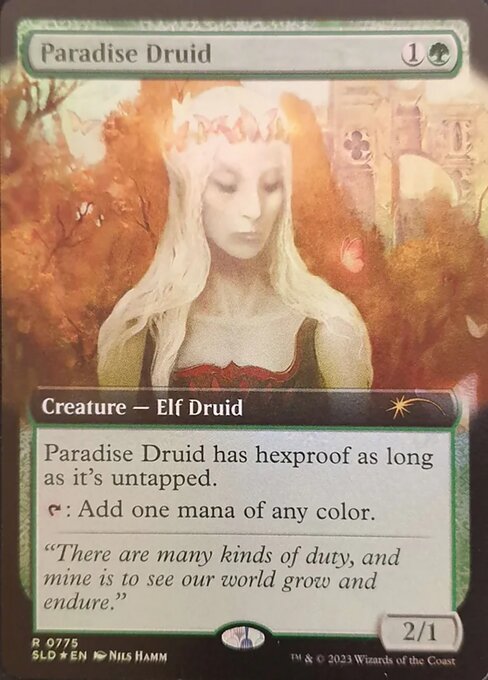 【拡張アート】【Foil】【EN】楽園のドルイド/Paradise Druid [SLD] 緑R No.775