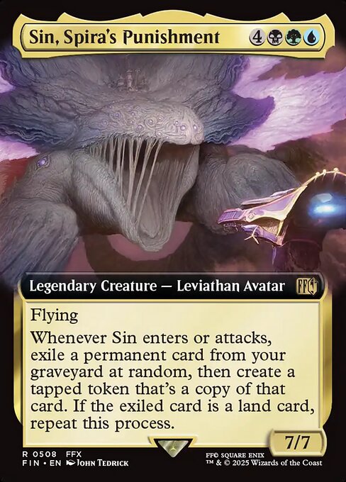 【拡張アート】【Foil】【EN】スピラの罰、『シン』/Sin, Spira's Punishment [FIN] 金R No.508