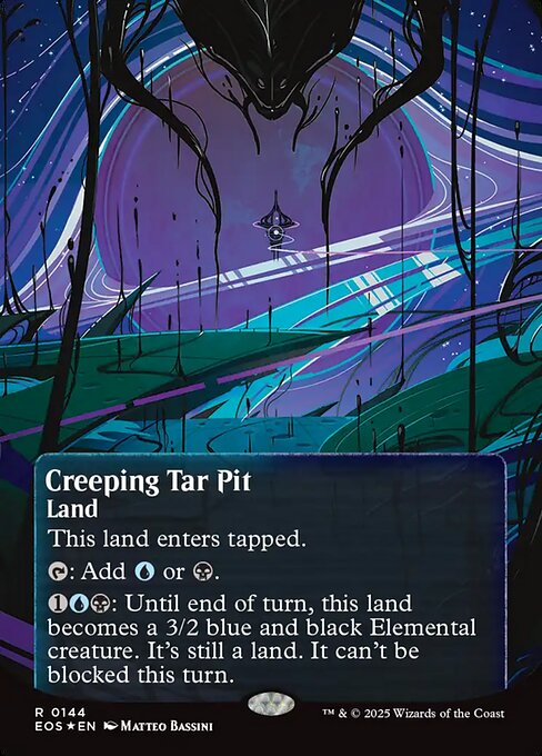 【ボーダレス】【ギャラクシーFoil】【EN】忍び寄るタール坑/Creeping Tar Pit [EOS] 土地R No.144