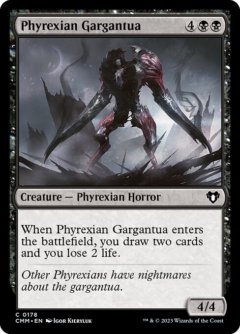 【Foil】【EN】ファイレクシアのガルガンチュア/Phyrexian Gargantua [CMM] 黒C No.178