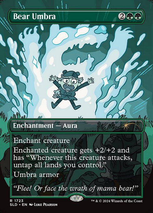 【ボーダレス】【Foil】【EN】熊の陰影/Bear Umbra [SLD] 緑R No.1723
