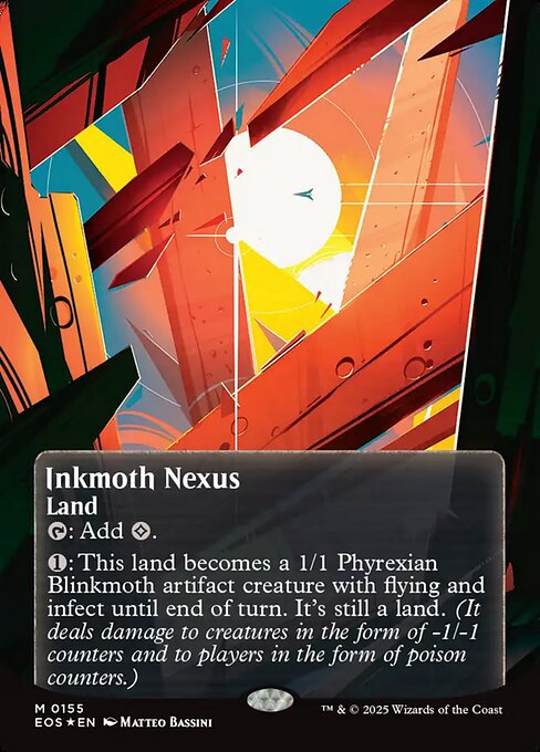 【ギャラクシーFoil】【EN】墨蛾の生息地/Inkmoth Nexus [EOS] 土地M No.155