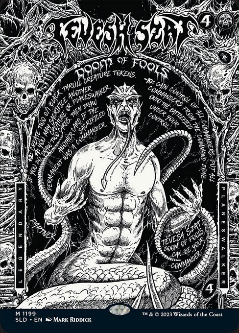 【フルアート】【Foil】【EN】愚者滅ぼし、テヴェシュ・ザット/Tevesh Szat, Doom of Fools [SLD] 黒M No.1199