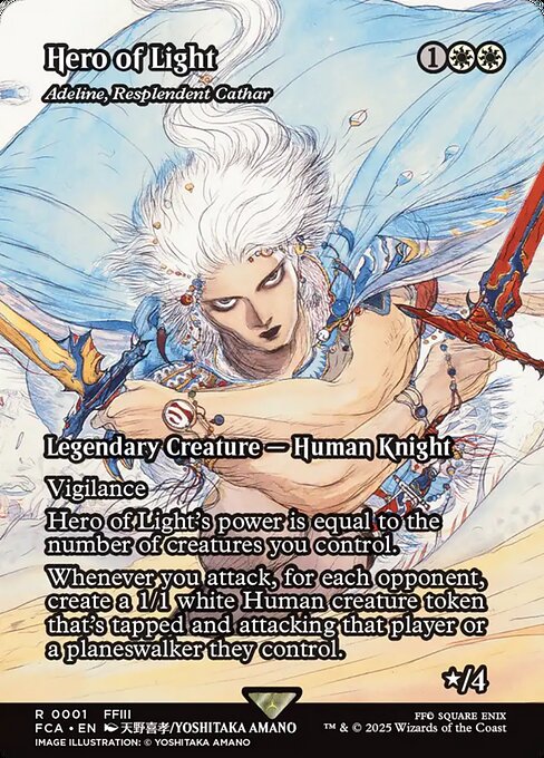 【ショーケース】【Foil】【EN】輝かしい聖戦士、エーデリン/Adeline, Resplendent Cathar [FCA] 白R No.1