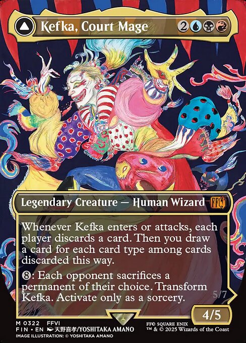 【ボーダレス】【EN】人造魔導士、ケフカ // 破壊の化身、ケフカ/Kefka, Court Mage // Kefka, Ruler of Ruin [FIN] 金M No.322