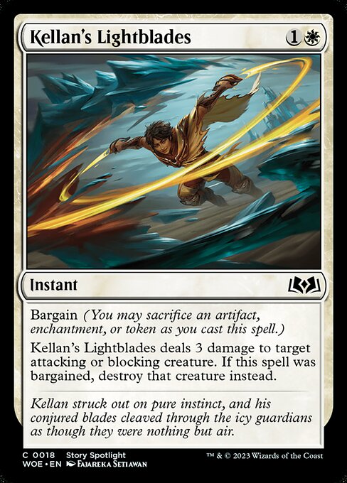 【Foil】【EN】ケランの光刃/Kellan's Lightblades [WOE] 白C No.18