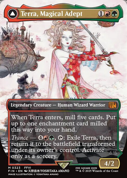 【ボーダレス】【Foil】【EN】魔導戦士、ティナ // 幻獣の血を引く少女、ティナ/Terra, Magical Adept // Esper Terra [FIN] 金M No.323