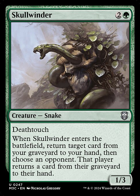 【リップルFoil】【EN】髑髏蛇/Skullwinder [M3C] 緑U No.247