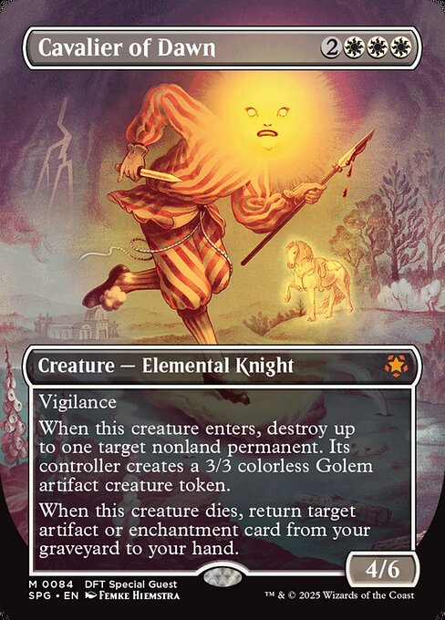 【ボーダレス】【Foil】【EN】暁の騎兵/Cavalier of Dawn [SPG] 白M No.84