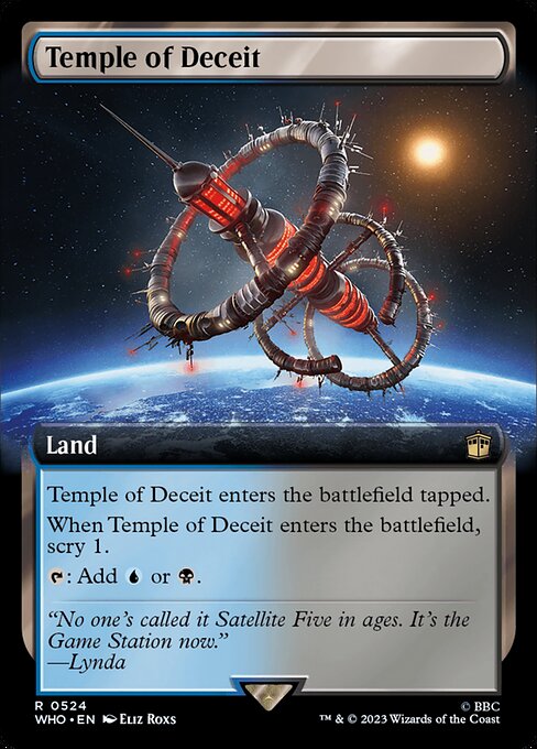 【拡張アート】【Foil】【EN】欺瞞の神殿/Temple of Deceit [WHO] 無R No.524