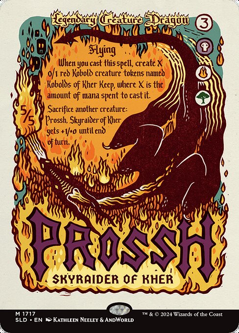 【フルアート】【Foil】【EN】カーの空奪い、プローシュ/Prossh, Skyraider of Kher [SLD] 金M No.1717