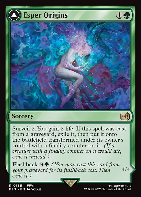 【Foil】【EN】幻獣との交わり // 召喚：幻獣マディン/Esper Origins // Summon: Esper Maduin [FIN] 緑R No.185