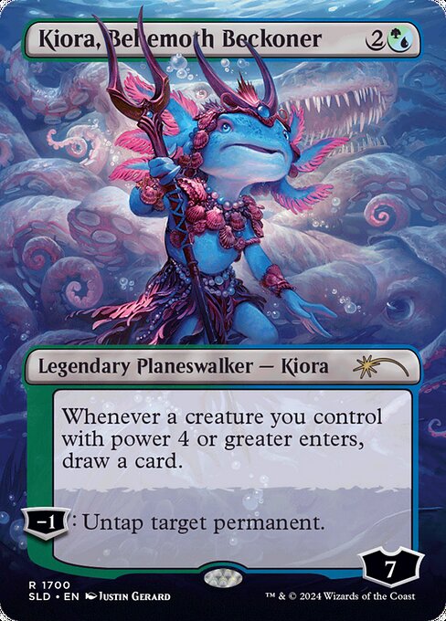 【ボーダレス】【Foil】【EN】ビヒモスを招く者、キオーラ/Kiora, Behemoth Beckoner [SLD] 金R No.1700