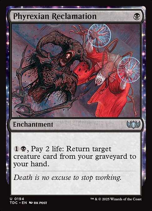 【EN】ファイレクシア流再利用/Phyrexian Reclamation [TDC] 黒U No.194