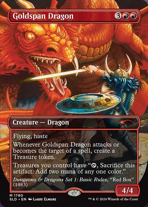 【フルアート】【Foil】【EN】黄金架のドラゴン/Goldspan Dragon [SLD] 赤M No.1780