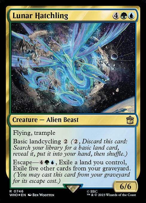 【サージFoil】【Foil】【EN】月の雛/Lunar Hatchling [WHO] 金R No.746