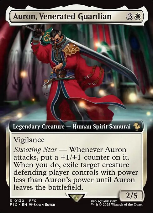 【拡張アート】【EN】武伝のガード、アーロン/Auron, Venerated Guardian [FIC] 白R No.130