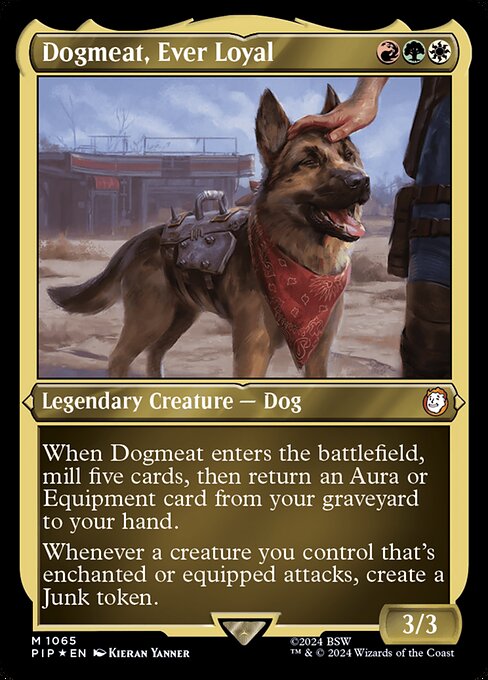 【エッチングFoil】【Foil】【EN】忠実な友、ドッグミート/Dogmeat, Ever Loyal [PIP] 金M No.1065