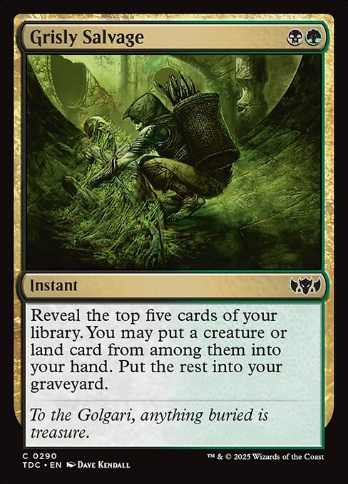 【Foil】【EN】忌まわしい回収/Grisly Salvage [TDC] 金C No.290