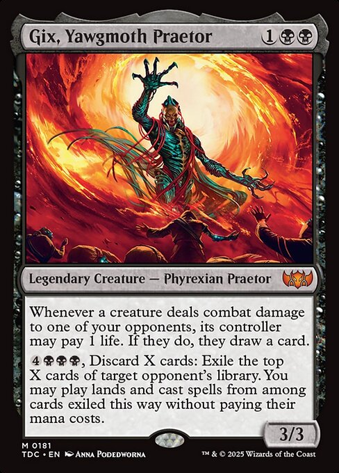 【Foil】【EN】ヨーグモスの法務官、ギックス/Gix, Yawgmoth Praetor [TDC] 黒M No.181