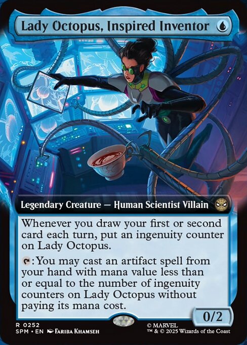 【拡張アート】【Foil】【EN】傑出した発明家、レディ・オクトパス/Lady Octopus, Inspired Inventor [SPM] 青R No.252