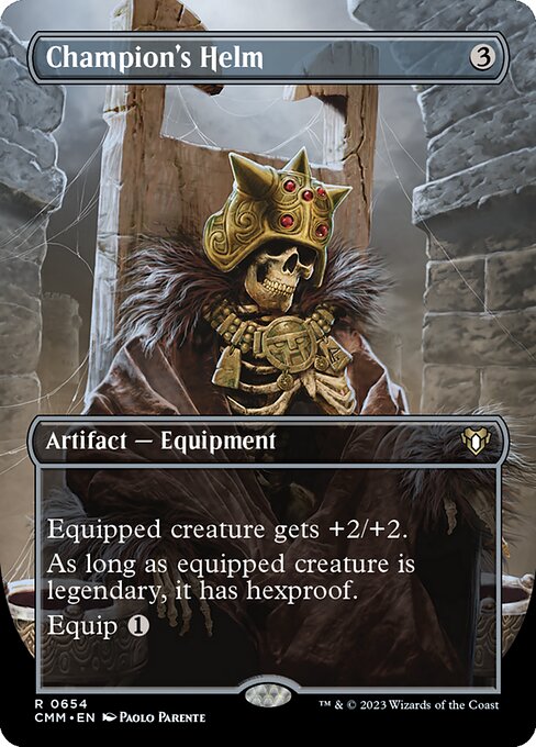 【ボーダレス】【Foil】【EN】勇者の兜/Champion's Helm [CMM] 茶R No.654