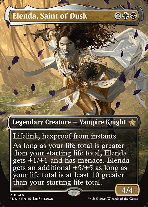 【ボーダレス】【Foil】【EN】薄暮の聖人、エレンダ/Elenda, Saint of Dusk [FDN] 金R No.346