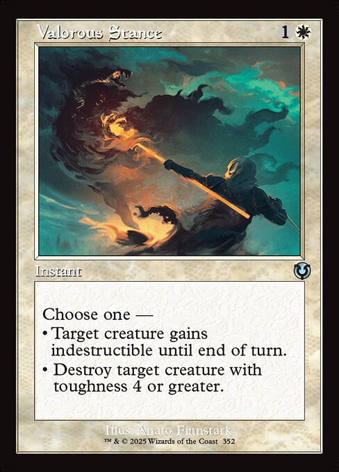 【Foil】【EN】勇敢な姿勢/Valorous Stance [INR] 白U No.352