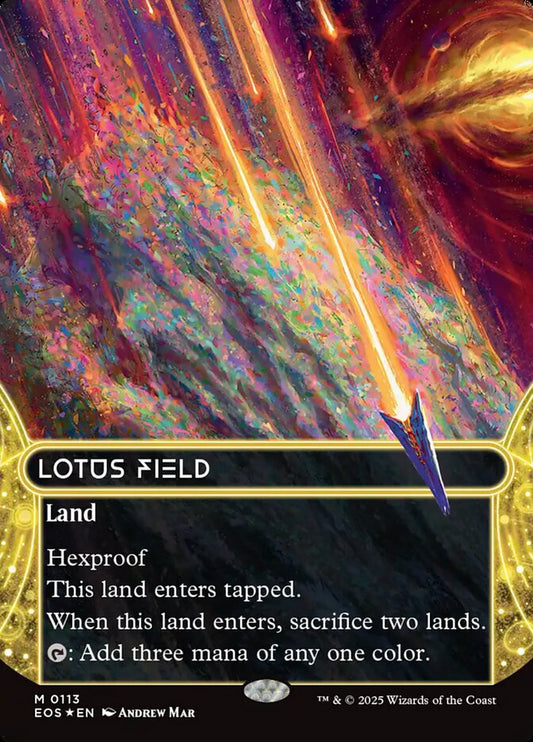 【ボーダレス】【Foil】【EN】睡蓮の原野/Lotus Field [EOS] 土地M No.23