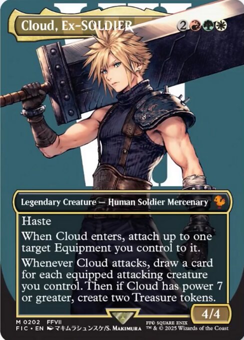 【ボーダレス】【Foil】【EN】元ソルジャー、クラウド/Cloud, Ex-SOLDIER [FIC] 金M No.202