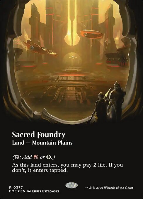 【ボーダレス】【ギャラクシーFoil】【EN】聖なる鋳造所/Sacred Foundry [EOE] 土地R No.377