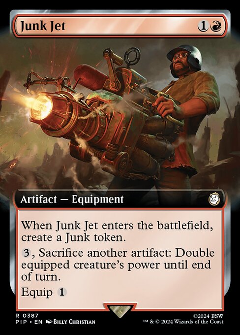 【拡張アート】【Foil】【EN】ジャンク・ジェット/Junk Jet [PIP] 赤R No.387